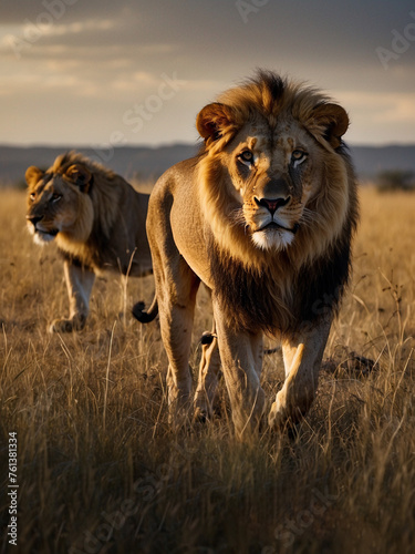 In the Grasslands  The Majestic Lions.