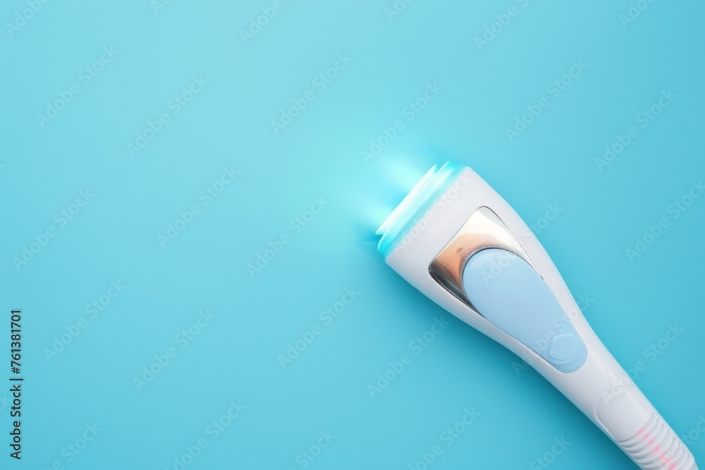 Close up Laser hair removal on blue background