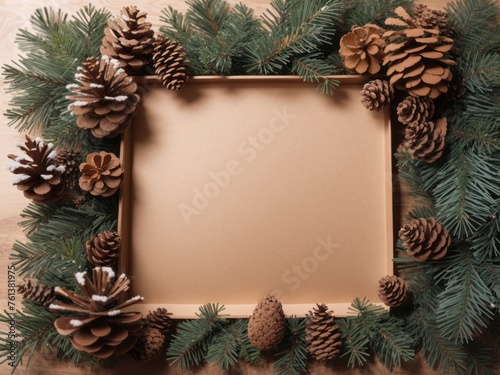 Plain Box Product Mockup on Christmas-Themed Background