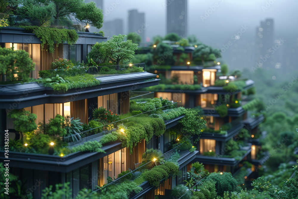 An eco-friendly smart city utilizing technology to optimize energy consumption and reduce environmental impact. Concept of sustainable urban development. Generative Ai.