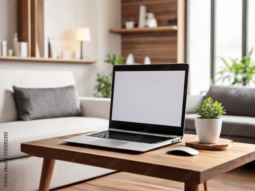 Laptop with White Screen for Website Mockup Presentation Laptop with White Screen for Website Mockup Presentation