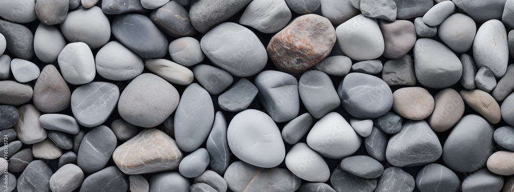 Smooth Pebbles in Shades of Grey and White Smooth Pebbles in Shades of Grey and White