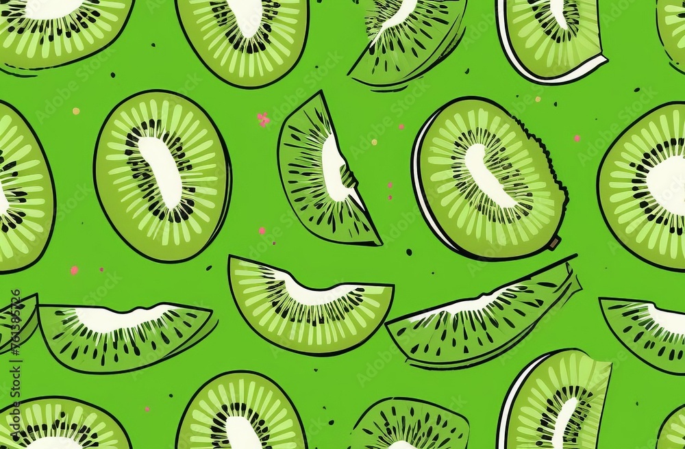 Fototapeta premium seamless pattern with kiwi