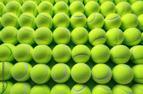 tennis ball on green background © Leshtana
