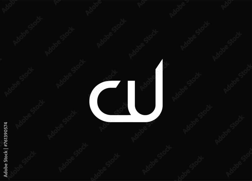 CU Monogram Letter  Logo Design vector template