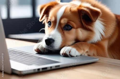 dog and laptop