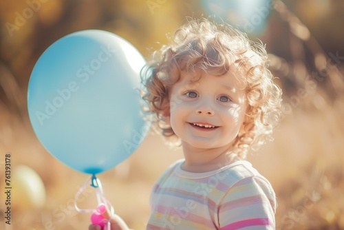 little child with balloons