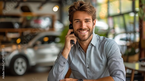 Man With Glasses Talking on Cell Phone