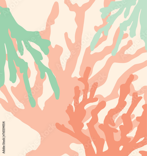 Colourful coral reef design vector image shapes and background.