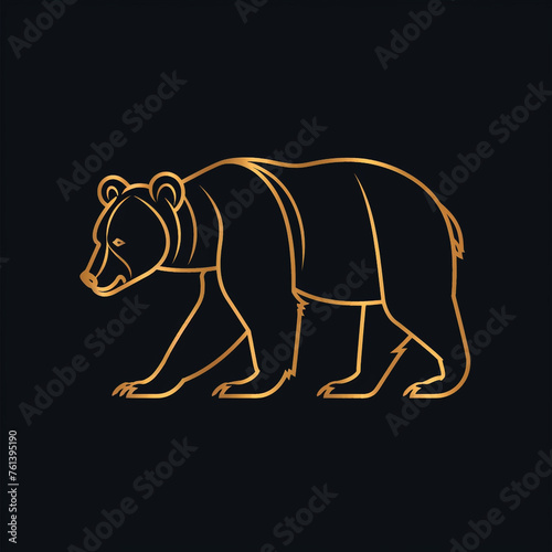 Simple line graphic logo of North American bear  simple minimal  cute--no realistic photo details   reated with Generative Ai