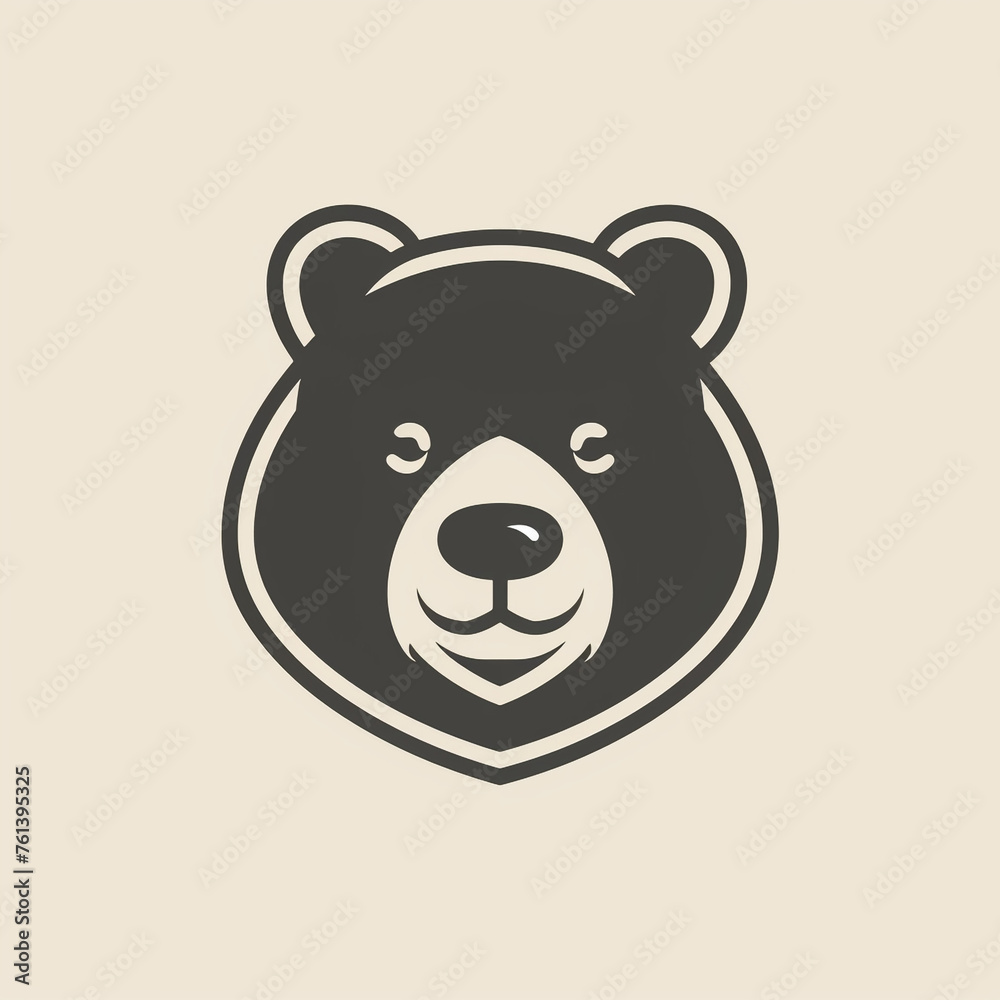 Simple line graphic logo of North American bear, simple minimal, cute--no realistic photo details сreated with Generative Ai Simple line graphic logo of North American bear, simple minimal, cute--no realistic photo details сreated with Generative Ai