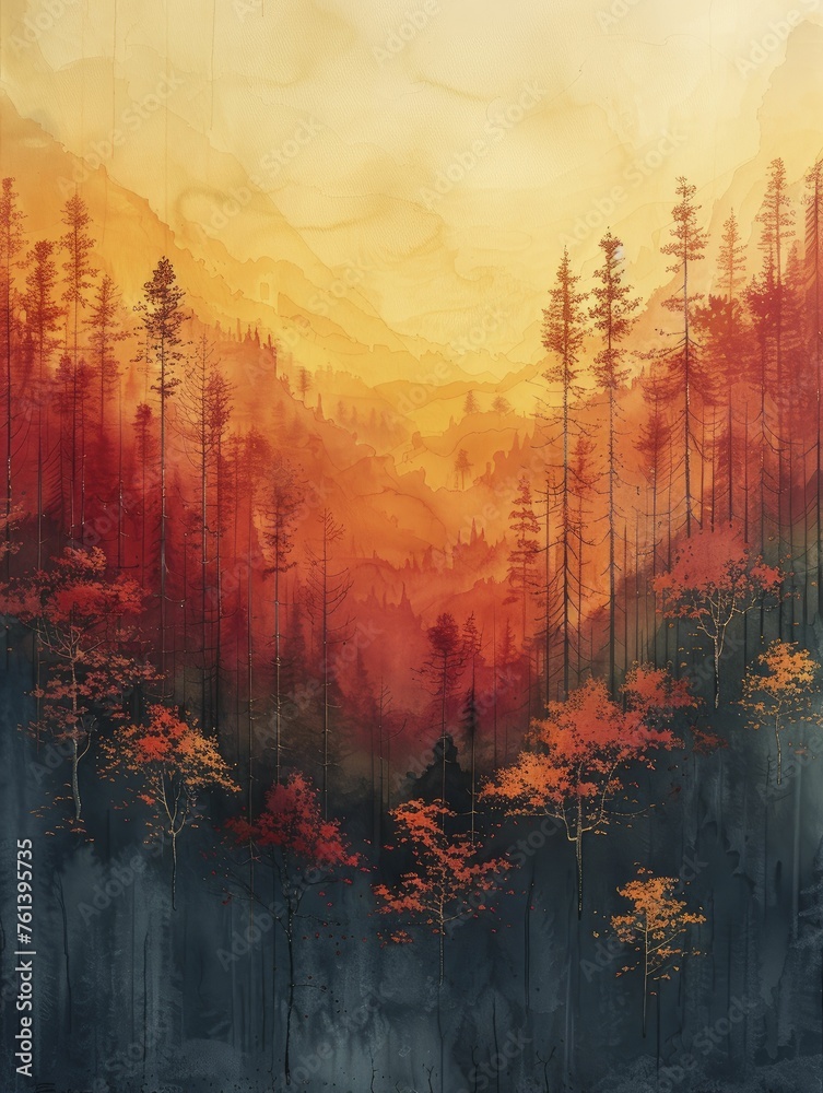 The gentle whispers of unseen autoimmunity in watercolor, delicate light and subtle hues create a serene yet ominous presence.