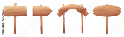 Set with wooden signboards in different shape