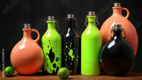 Colorful potion bottles