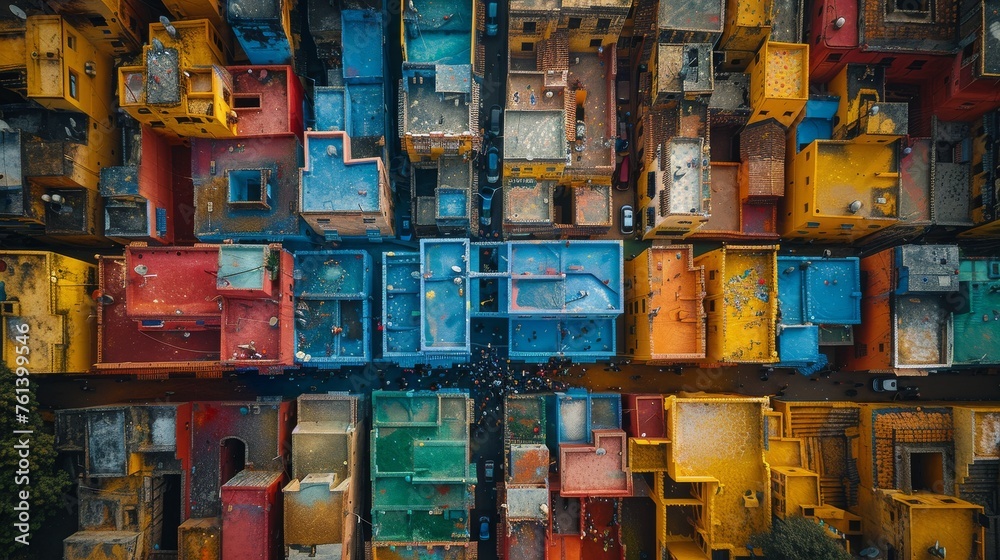 Colorful Building From a Birds Eye View