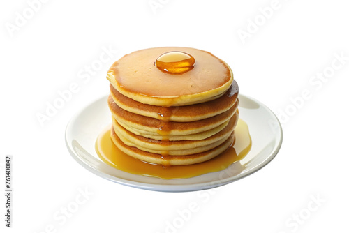 A plate of pancake. isolated on transparent background.
