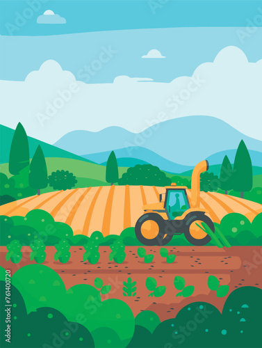 vector illustration of farm land