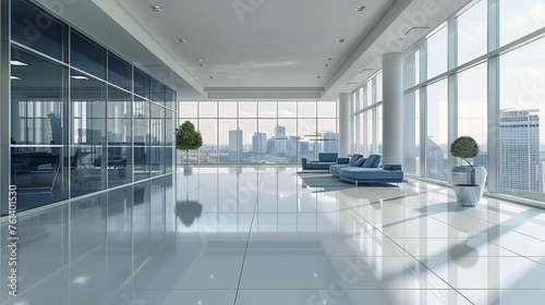 Large Room With Many Windows and Couches