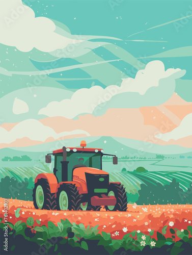 vector illustration of farm land