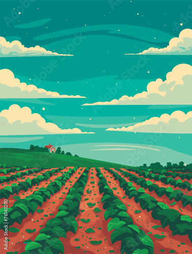 vector illustration of farm land