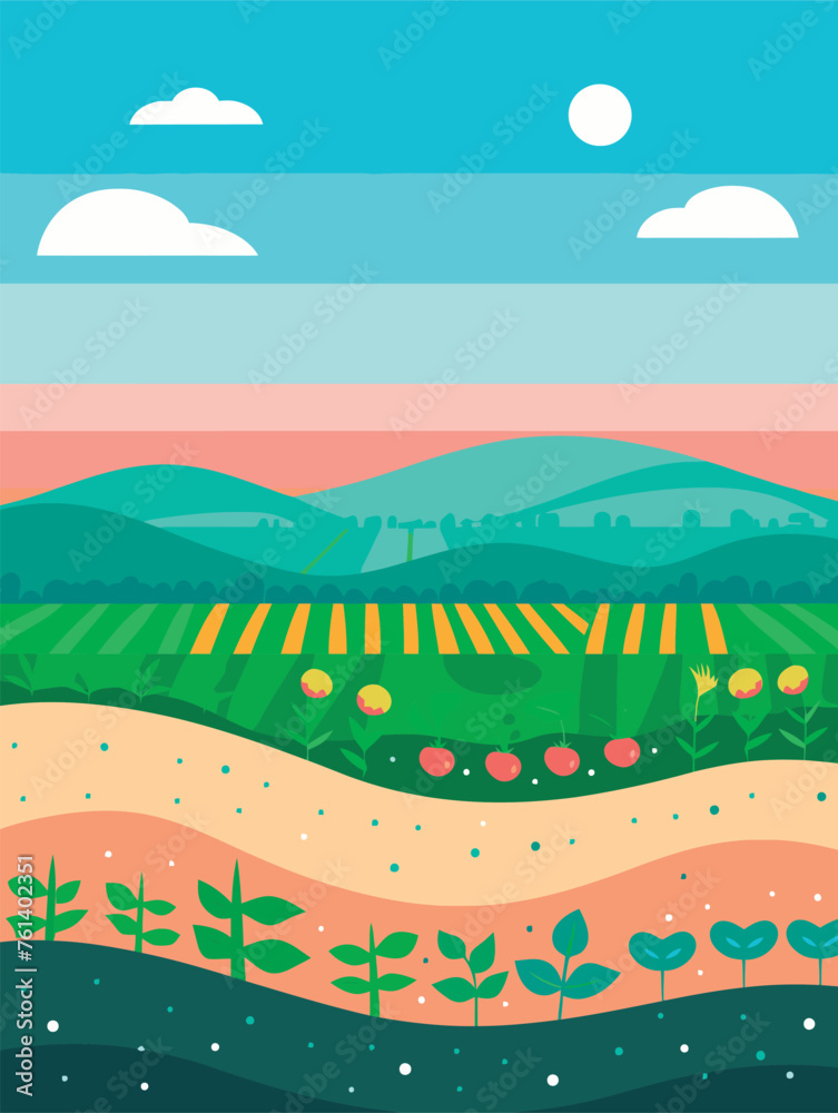 vector illustration of farm land vector illustration of farm land