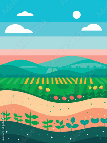 vector illustration of farm land