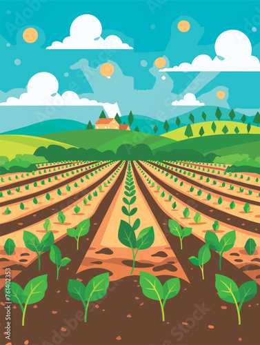 vector illustration of farm land