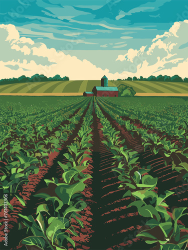 vector illustration of farm land