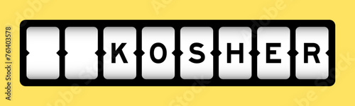 Black color in word kosher on slot banner with yellow color background