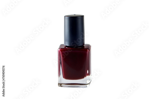 Maroon red nail polish. isolated on transparent background.