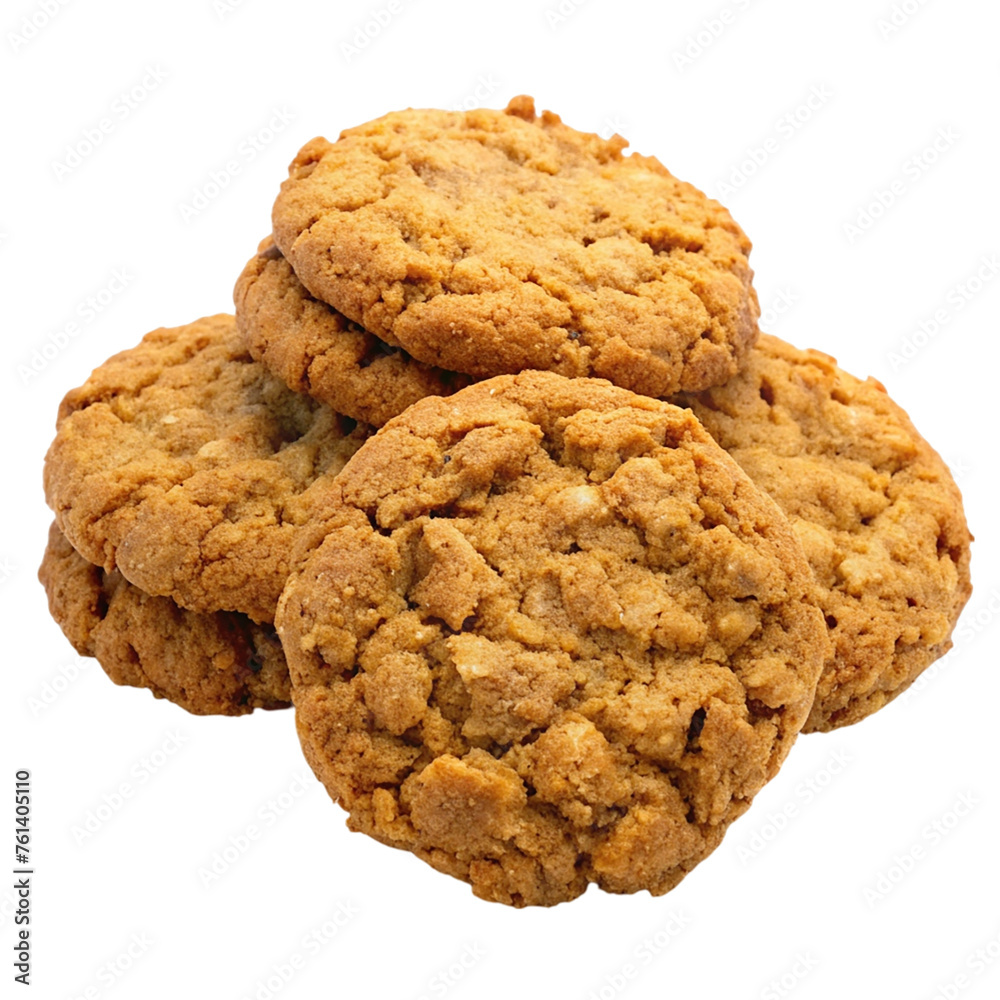 A pile of oatmeal cookies. isolated on transparent background. A pile of oatmeal cookies. isolated on transparent background.