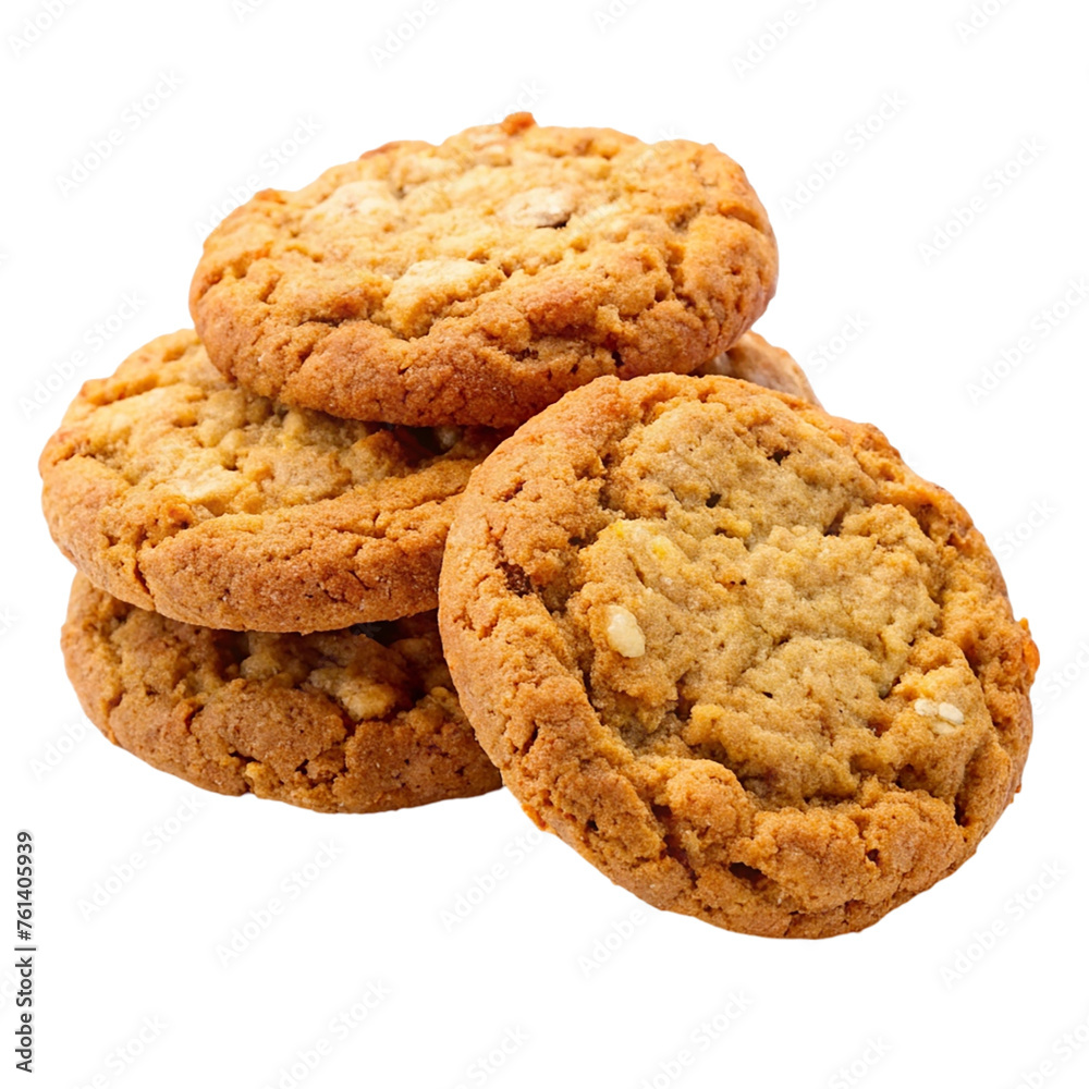 A pile of oatmeal cookies. isolated on transparent background. A pile of oatmeal cookies. isolated on transparent background.
