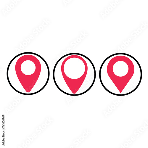 Location pin multiple styles set