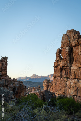 landscape view rocky formations in the Cederberg  western cape