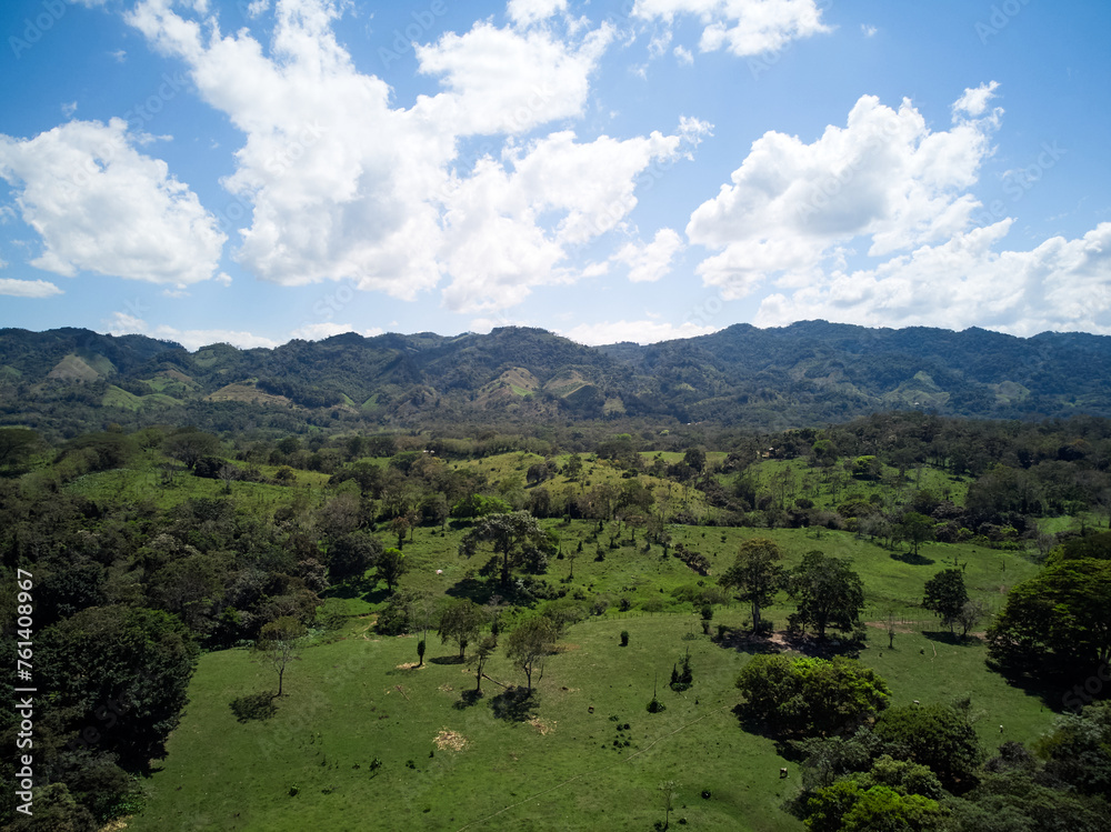 Mexico Tropical Mountain Landscape Green Jungle Hills Near palenque . Drone