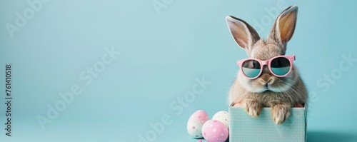 easter bunny with easter eggs