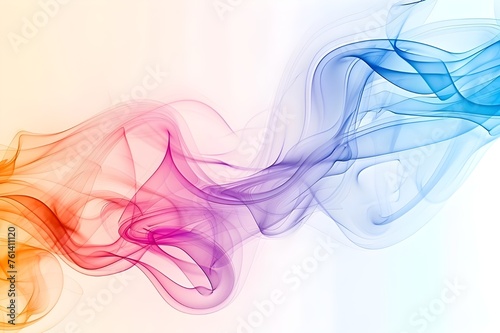 Colorful smoke on light background, yellow, lilac and blue wave, multicolor abstract. © Елена Герасимова