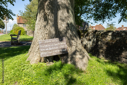 St Thomas the Martyr Church dating from 1215, showing john Wesley tree at Norman church Winchelsea, East Sussex, UK photo