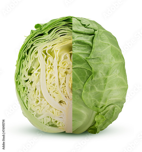 Green cabbage three quarter