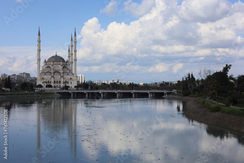 Sabanci mosque on a cloudy day