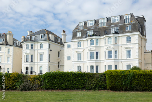 Folkestone, Kent ,uk August 1, 2023 Large Regency Building, holiday homes by a sunny seaside resort