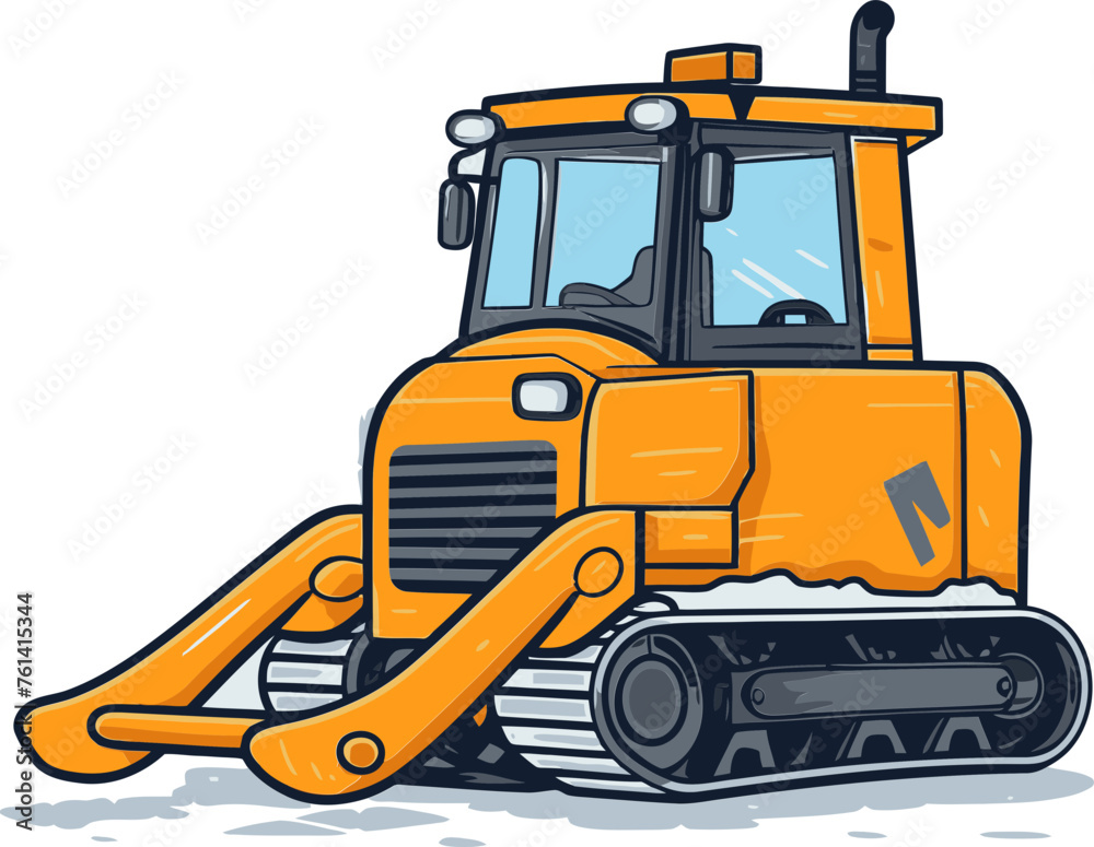 Snowplow Vector Illustration: Crafting Digital Realities with Impeccable Precision