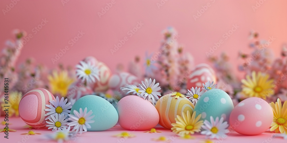 Easter Egg Delights: Colorful Shells with Flower Details
