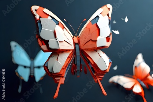 Flock of butterflies Generative AI © Jaon