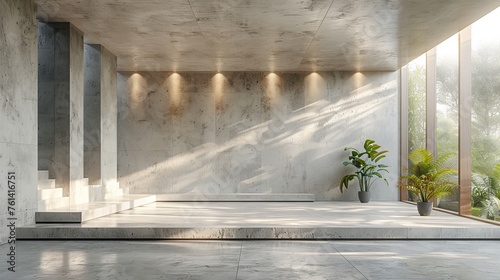 Modern and concise indoor space flooring
