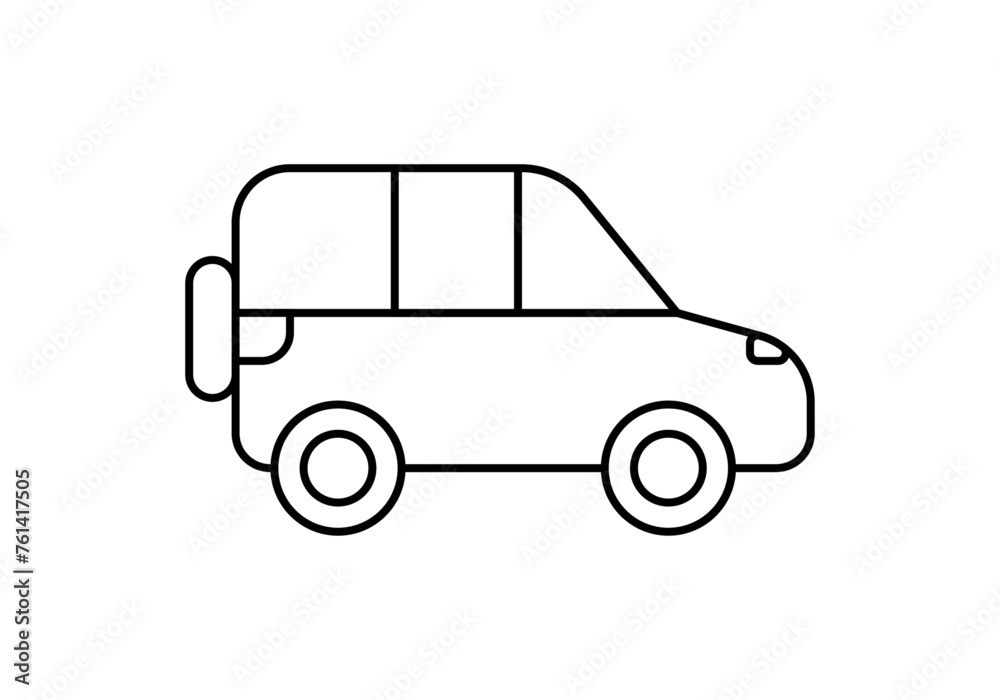 Icono negro de todoterreno en fondo blanco. Icono negro de todoterreno en fondo blanco.