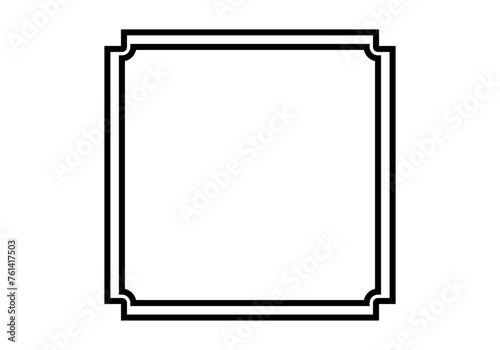Icono negro de marco elegante de trazado negro.