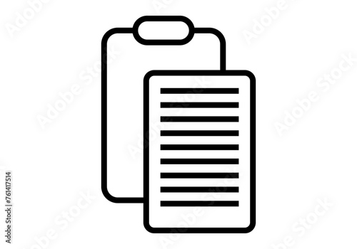 Icono negro de pegar en fondo blanco.