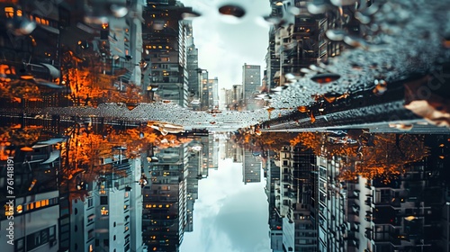Reflections of the City in a Puddle