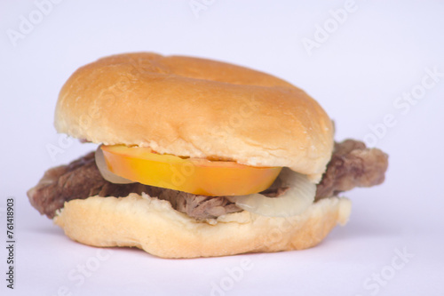 Delicious Beef Sandwich with Fresh Tomatoes and Onions